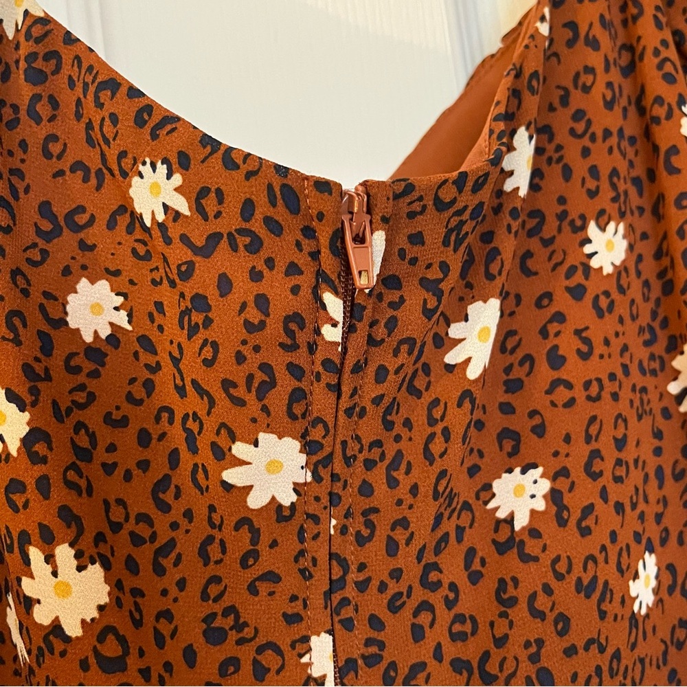 Rust Floral Ruffle Dress - Picture 5 of 5